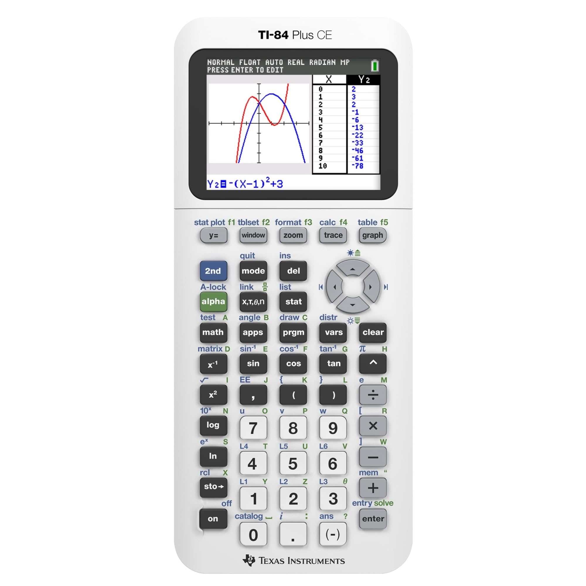 Texas Instruments Ti-84 Plus Ce Color Graphing Calculator, Bright White