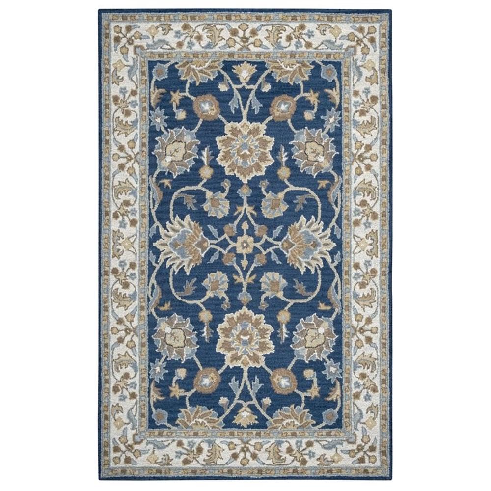 Rizzy Home Alora Decor Crypt 8' X 10' Border Blue/Ivory Hand-Tufted Area Rug