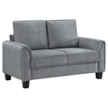 Coaster Home Furnishings Davis Upholstered Rolled Arm Loveseat Grey