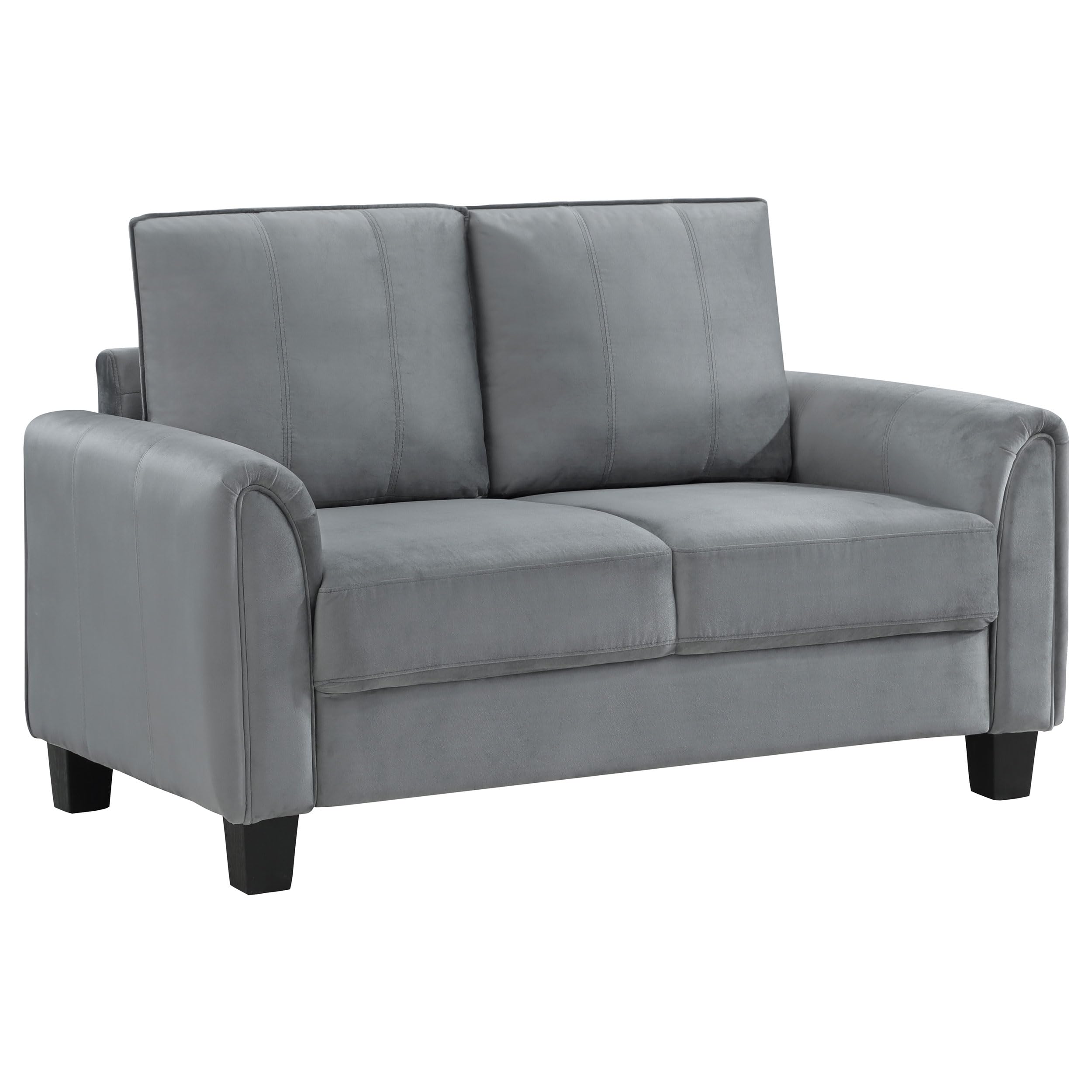 Coaster Home Furnishings Davis Upholstered Rolled Arm Loveseat Grey