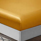Treely 6 Piece Satin Sheets Queen Size Silky Smooth Gold Satin Sheet Set With Deep Pocket, Satin Fitted Sheet, Flat Sheet, 4 Sat