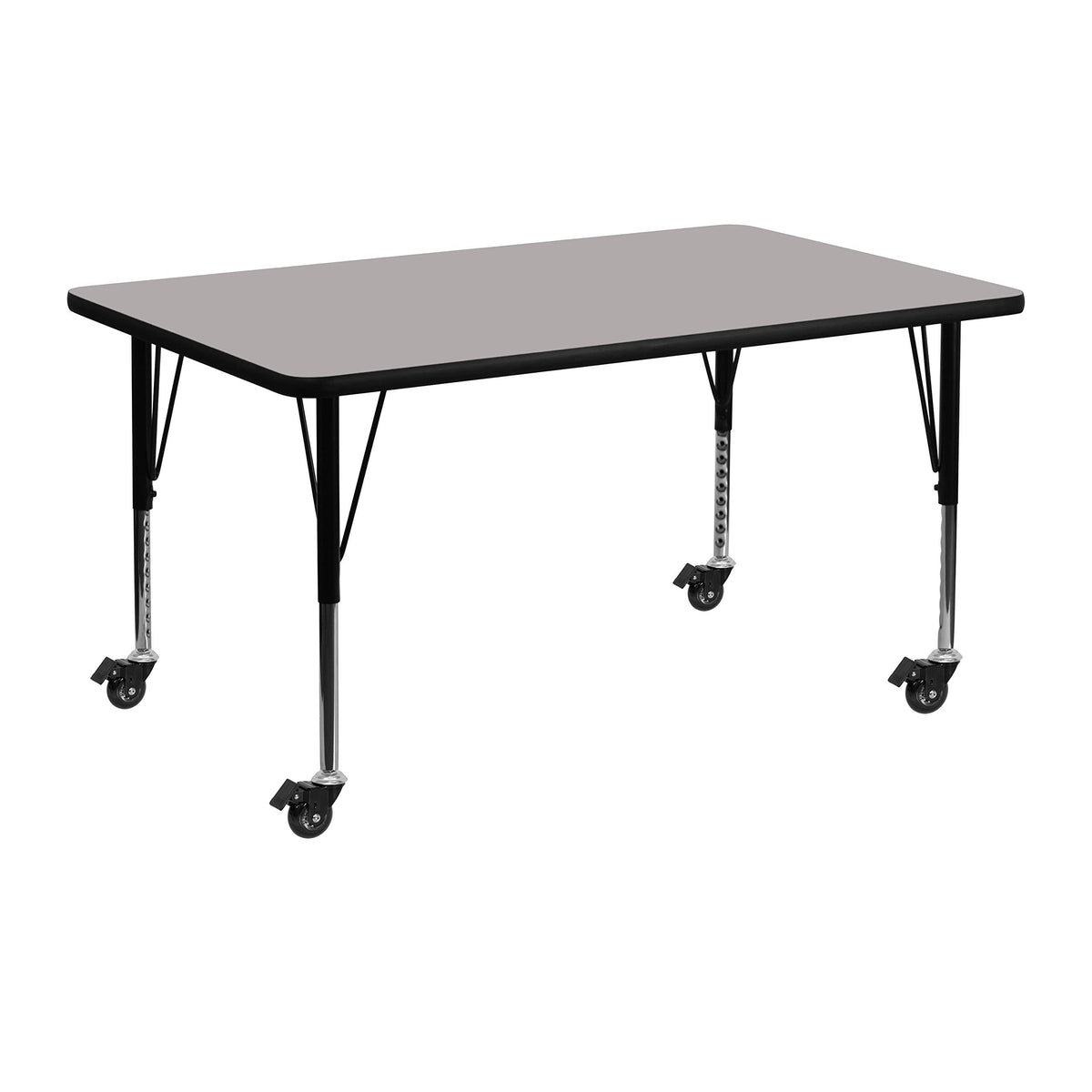 Flash Furniture 24x48 REC Grey Activity Table Chair, 26&quot; x 24&quot; x 48&quot;, Gray