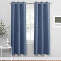 PONY DANCE Blue Thermal Blackout Curtains - Grommet Window Treatments Curtain Panels/Draperies Room Darkening Noise Reducing Hom