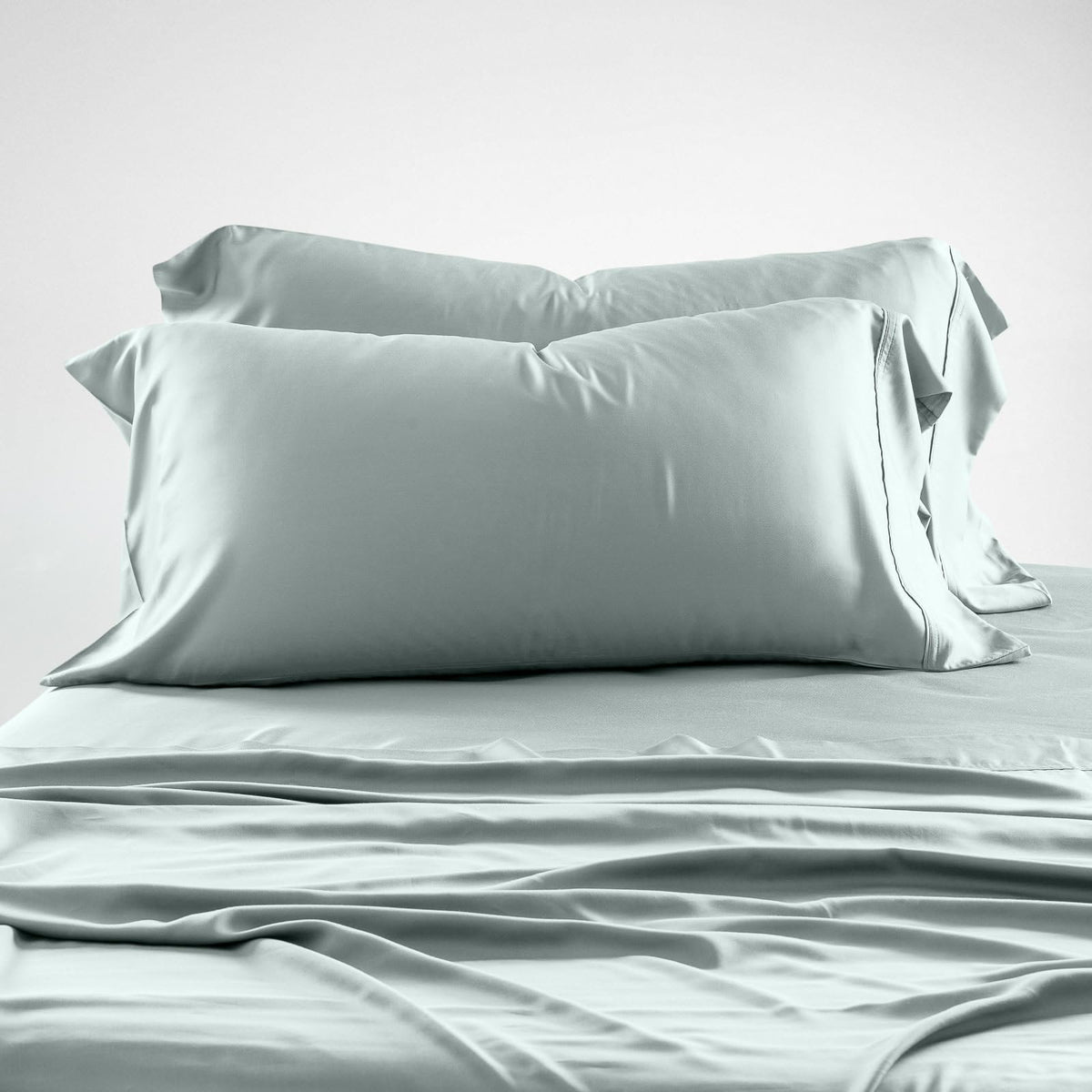 Olive + Crate Eucalyptus Cooling Pillowcases Queen Size  Certified Tencel Lyocell Fiber  Cool Vegan Silk Static Free For Skin An