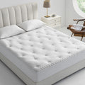 Quietsea Reversible Queen Mattress Pad Memory Foam, Bamboo Viscose Egg Crate Mattress Topper Queen Size, Noiseless Waterproof Ma