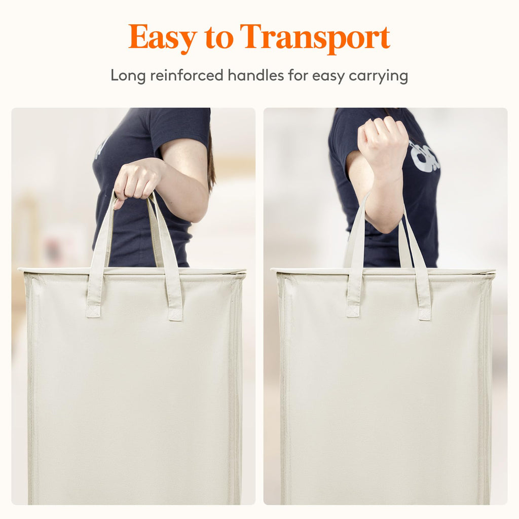 Lifewit 65L Slim Laundry Hamper, Small Laundry Basket With Lid, Dirty Narrow Collapsible Clothes Storage With Easy Carry Extende