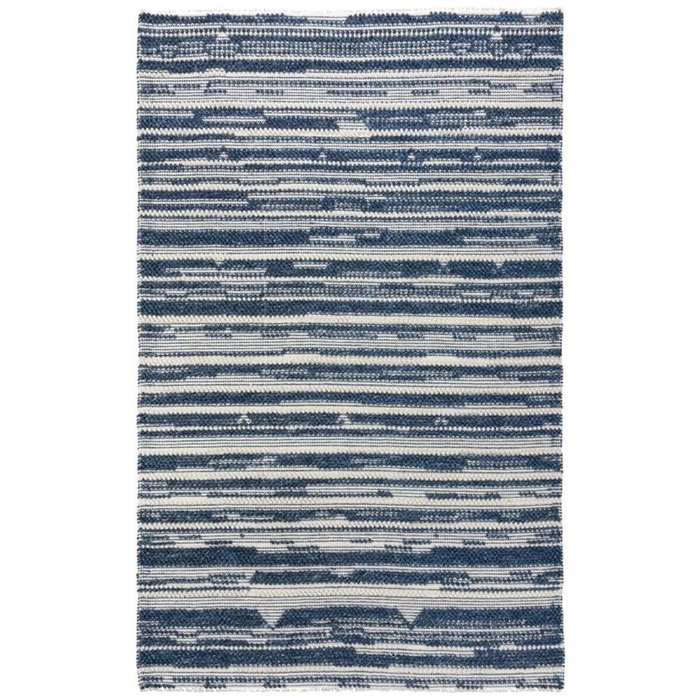 Alora Decor Sun 8'6" X 11'6" Stripe Ivory/Blue Woven Area Rug