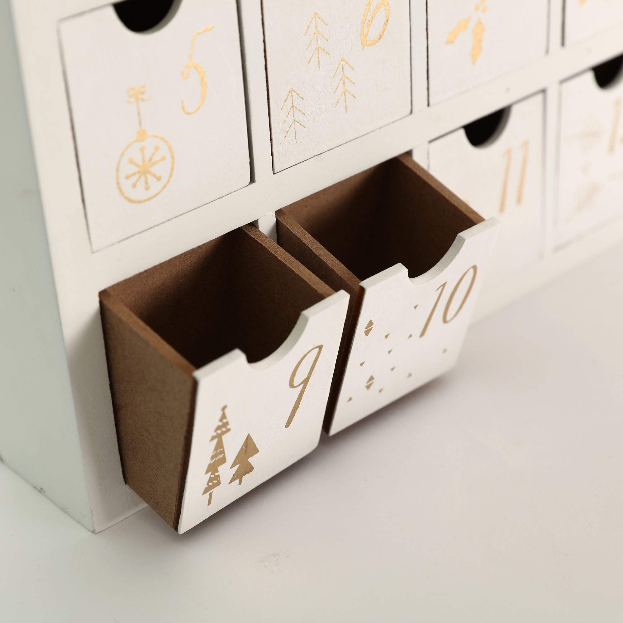 Pioneer-Effort Wooden Christmas Advent Calendar House With 24 Drawers And Led Lights Countdown Calendars For Christmas Decoratio