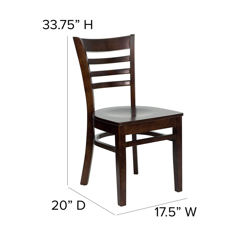 Flash Furniture HERCULES Series Ladder Back Walnut Wood Restaurant Chair