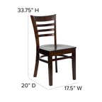 Flash Furniture HERCULES Series Ladder Back Walnut Wood Restaurant Chair