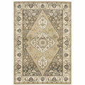 HomeRoots 508863 6 x 9 ft. Beige Gray Tan & Charcoal Oriental Power Loom Stain Resistant Rectangle Area Rug