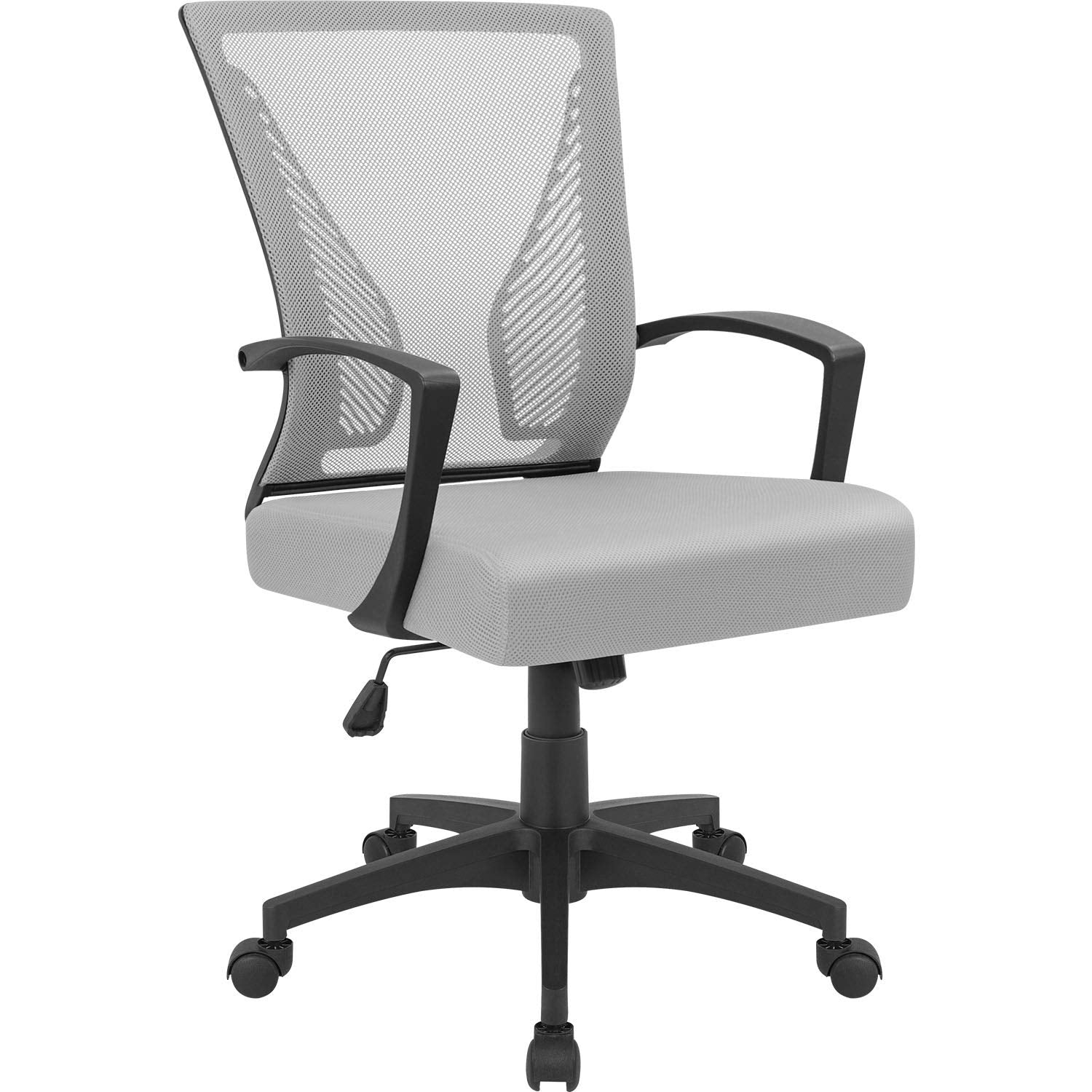 Furmax Office Chair Mid Back Swivel Lumbar Support Desk Chair, Computer Ergonomic Mesh Chair With Armrest (Gray)