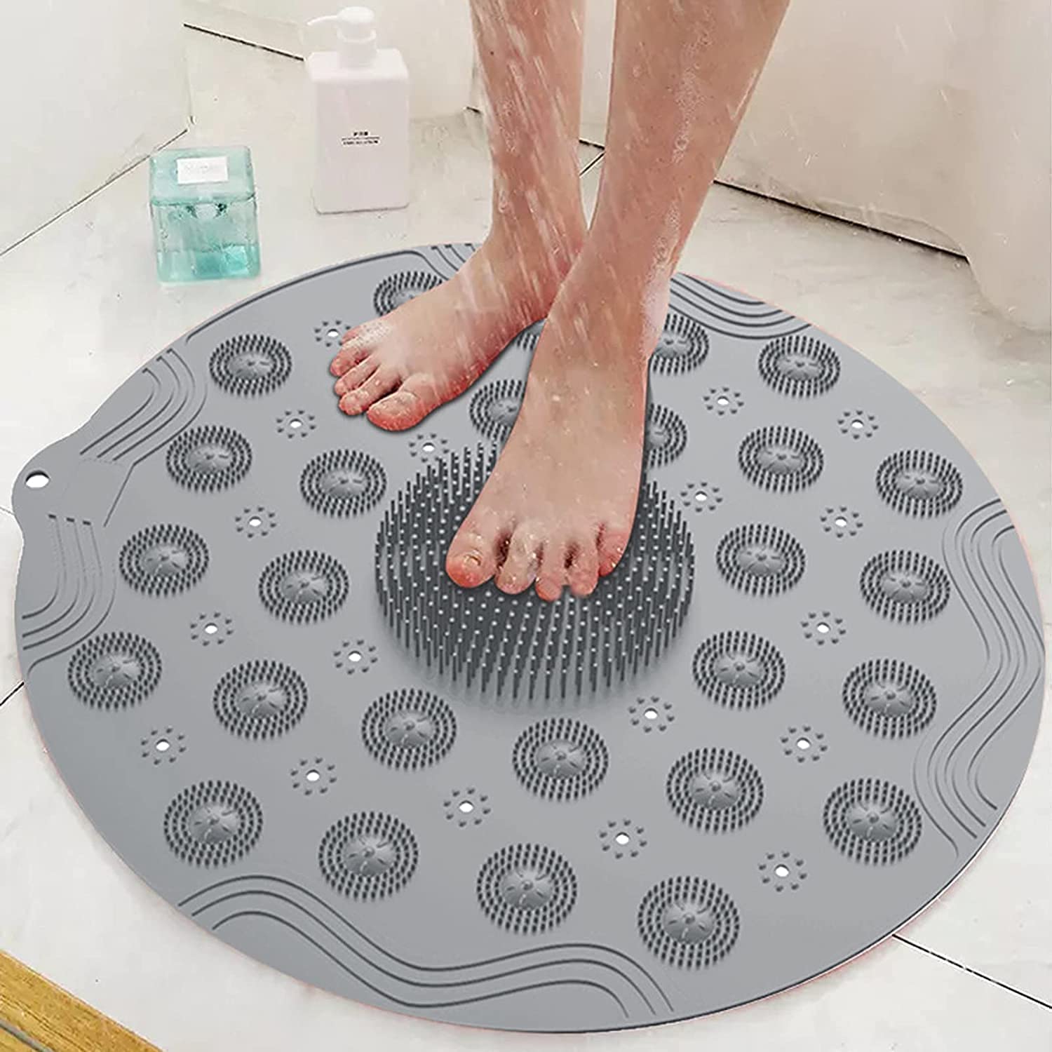 Regime| Shower Bath mat Round Bathroom Floor mats Anti Slip mat for Rubber mat Bathroom Shower Foot (Multicolor)