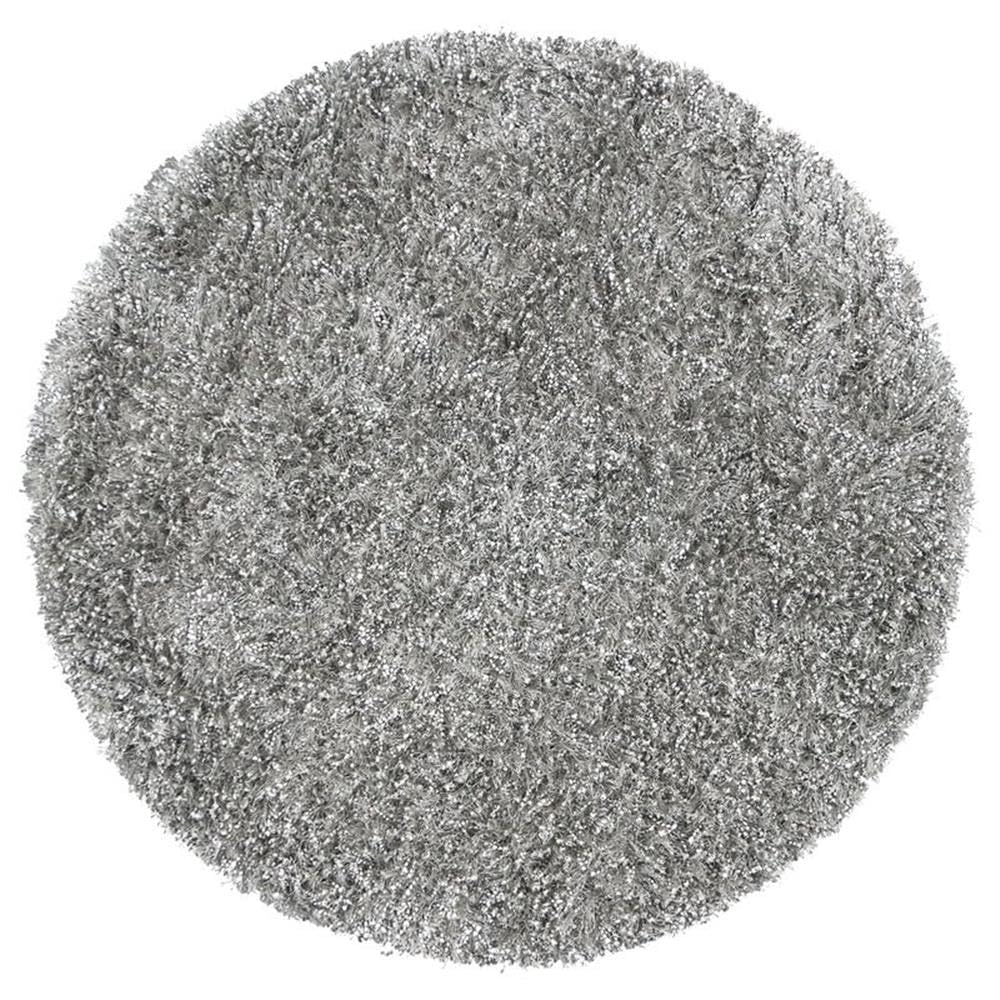 Rizzy Home Alora Decor Pearl 3' Round Solid Gray Hand-Tufted Area Rug