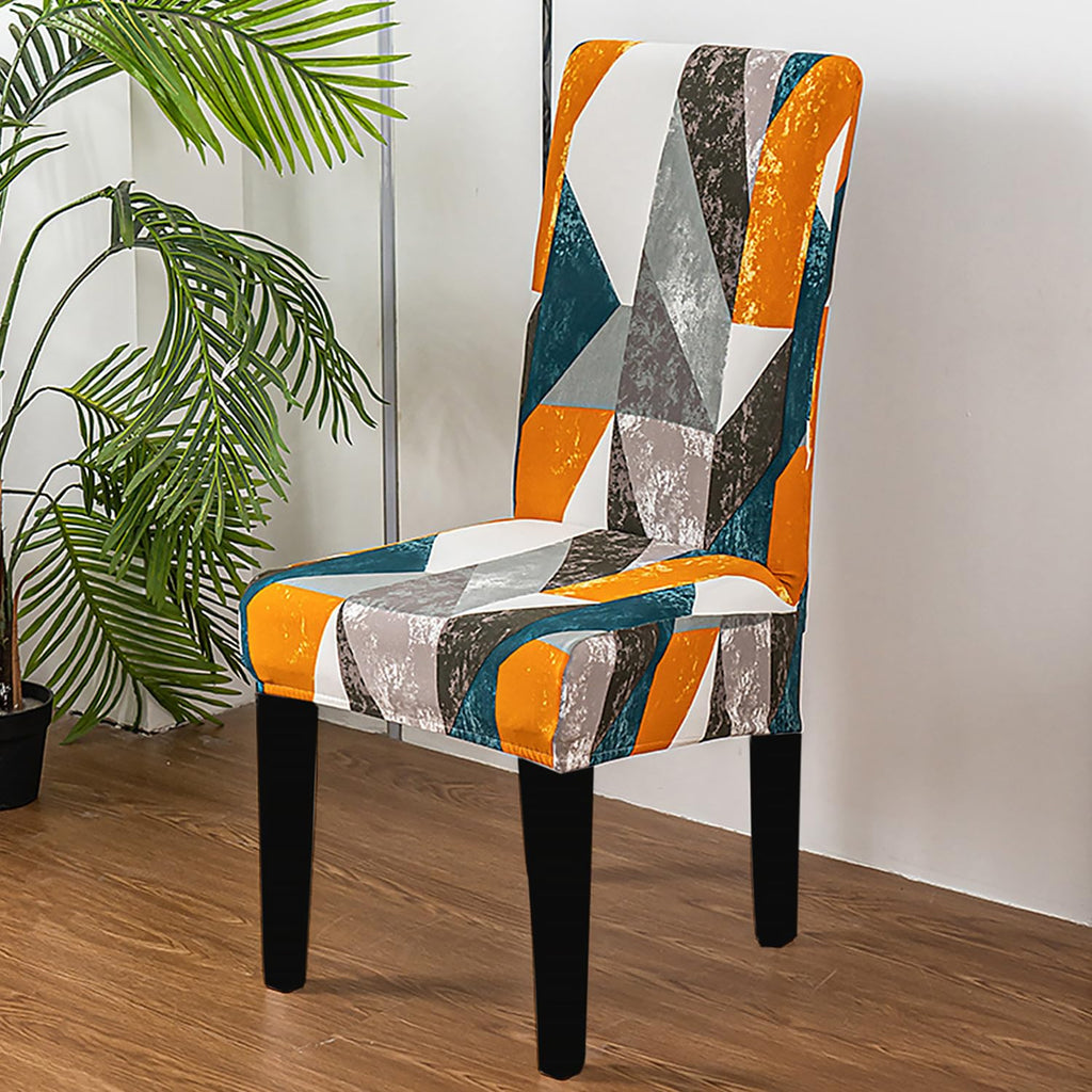 Hzdhclh Chair Covers For Dining Room Set Of 4,Stretch Spandex Geometric Parsons Chair Slipcover 4 Pack,Washable Anti-Dust Chair