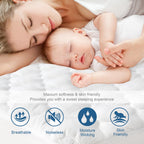 Split King Mattress Protector Pad Waterproof Quilted, Breathable & Cooling Split King Mattress Topper Cover Fitted For Adjustabl