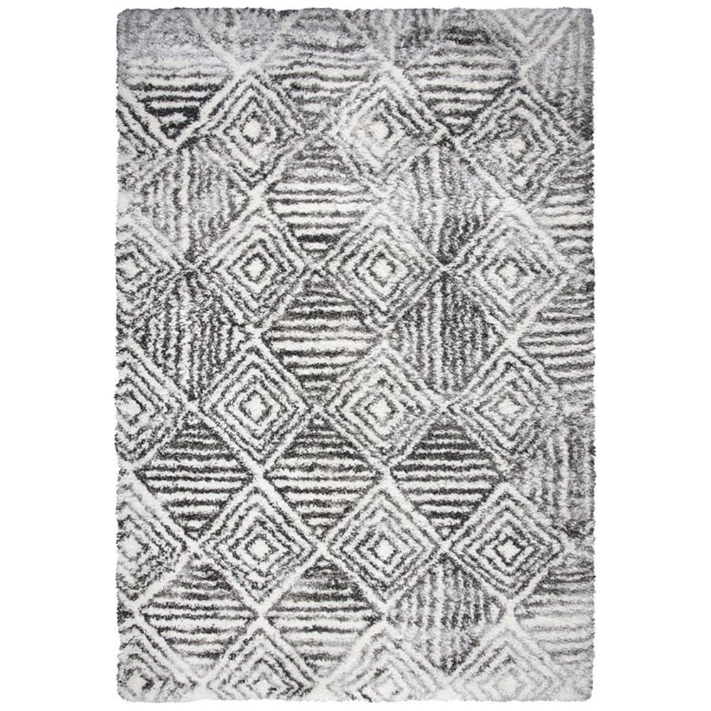 Rizzy Home Alora Decor Midnight 5'3&quot; X 7'3&quot; Geometric Charcoal/Ivory Power-Loomed Area Rug