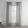 HPD Half Price Drapes Solid Sheer Curtains For Living Room Linen Texture 50 X 96 (1 Panel), SHCH-SS07163-96, Paris Grey