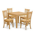 East West Furniture OXVA5-OAK-W 5 Piece Kitchen Table & Chairs Set Includes a Square Dining Table and 4 Dining Room Chairs, 36x36 Inch, Oak