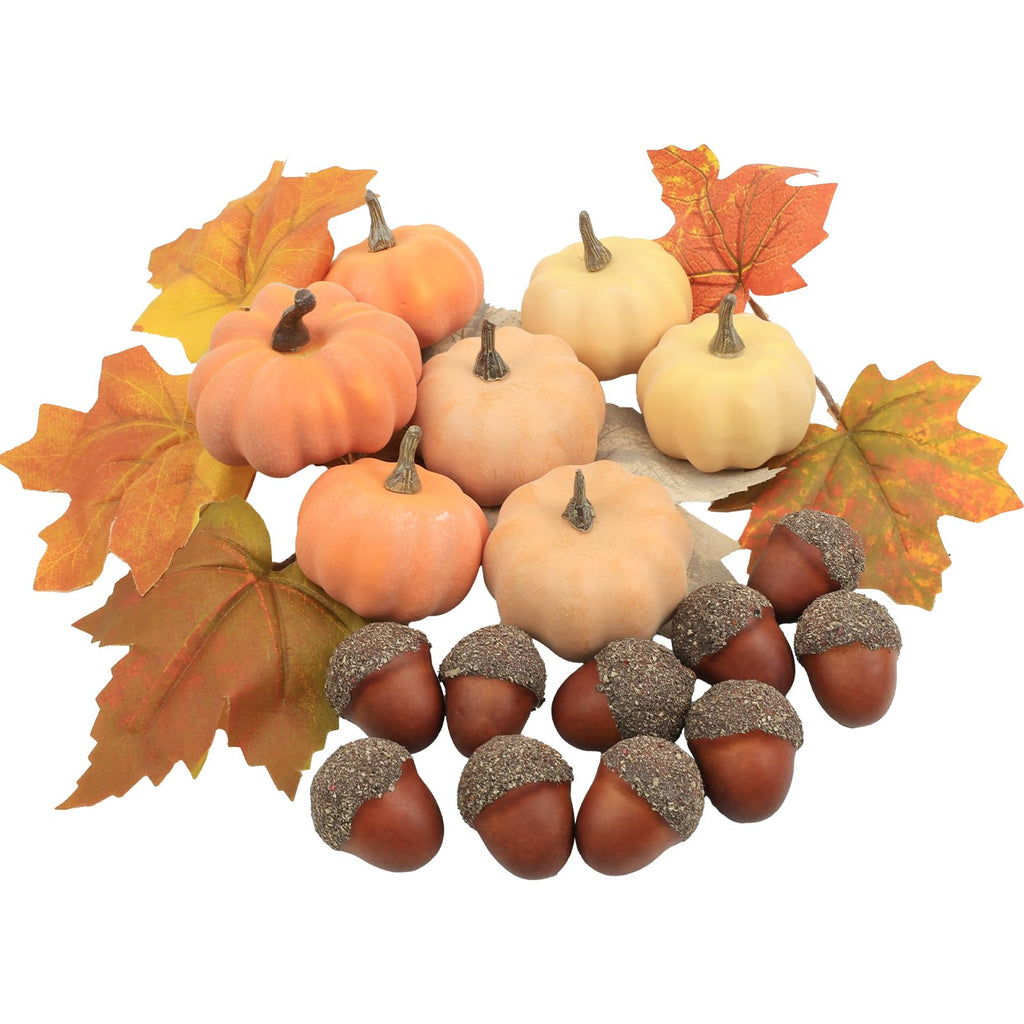 Ghrdopy Fake Pumpkins, 21 Pcs Plastic Pumpkins, Artificial Pumpkins for Decorating Thanksgiving Halloween Seasonal Holiday Decor