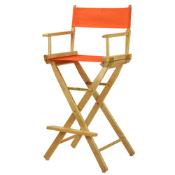 Casual Home 30 Directors Chair Natural Frame-with Tangerine Canvas, Bar Height