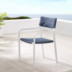 Modway Eei-3573-Whi-Nav Raleigh Outdoor Patio Aluminum Stackable Dining Armchair (Fully Assembled), White Navy
