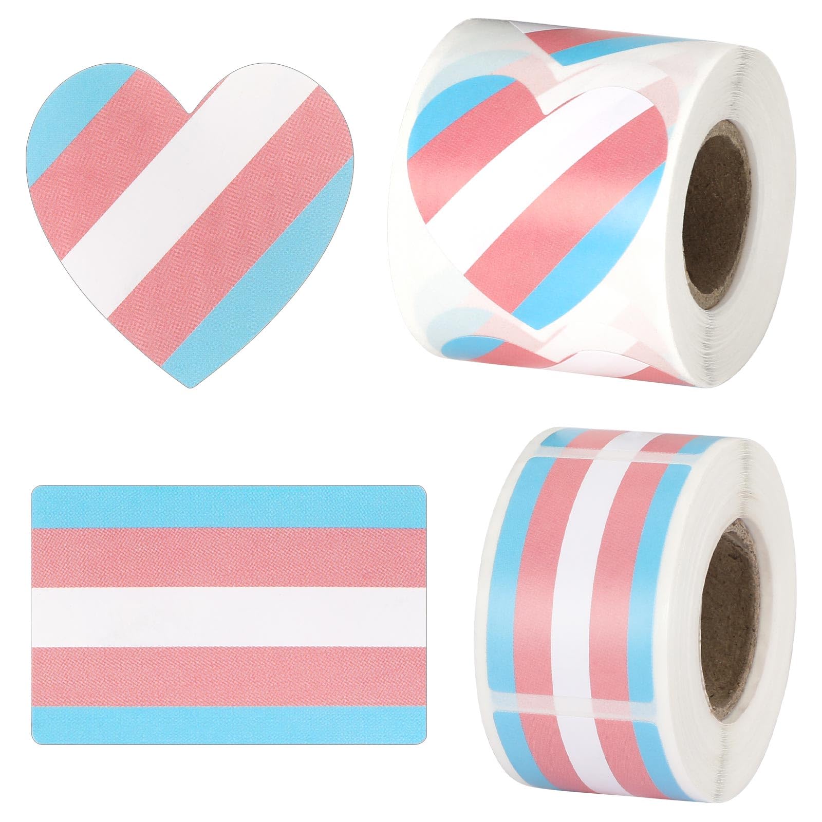 Febsnow Pride Stickers,600Pcs Gay Pride Stickers Bulk Pride Rainbow Heart Flag Stickers 2 Roll Self Adhesive Decal Stickers For
