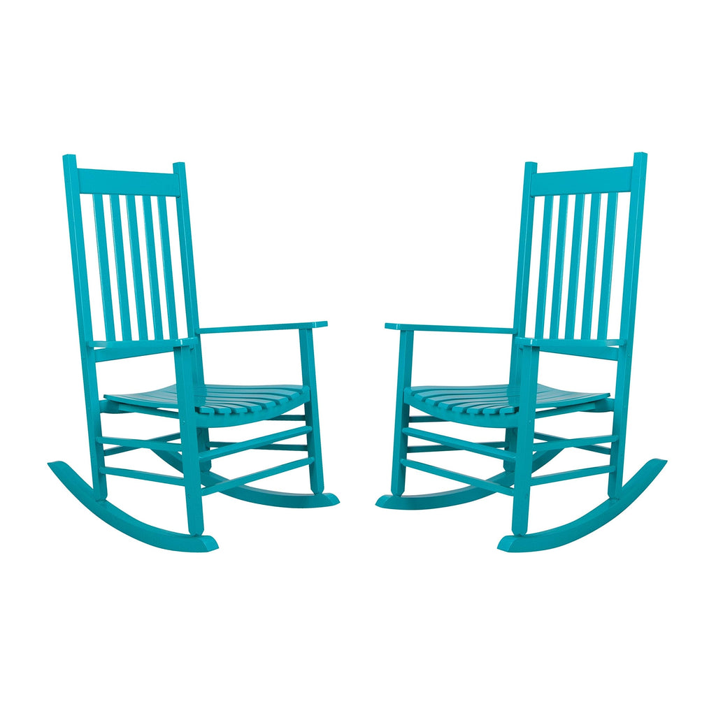 Shine Company Vermont Rocking Chairs, Outdoor Front Porch Rocker Set Of 2, Aruba