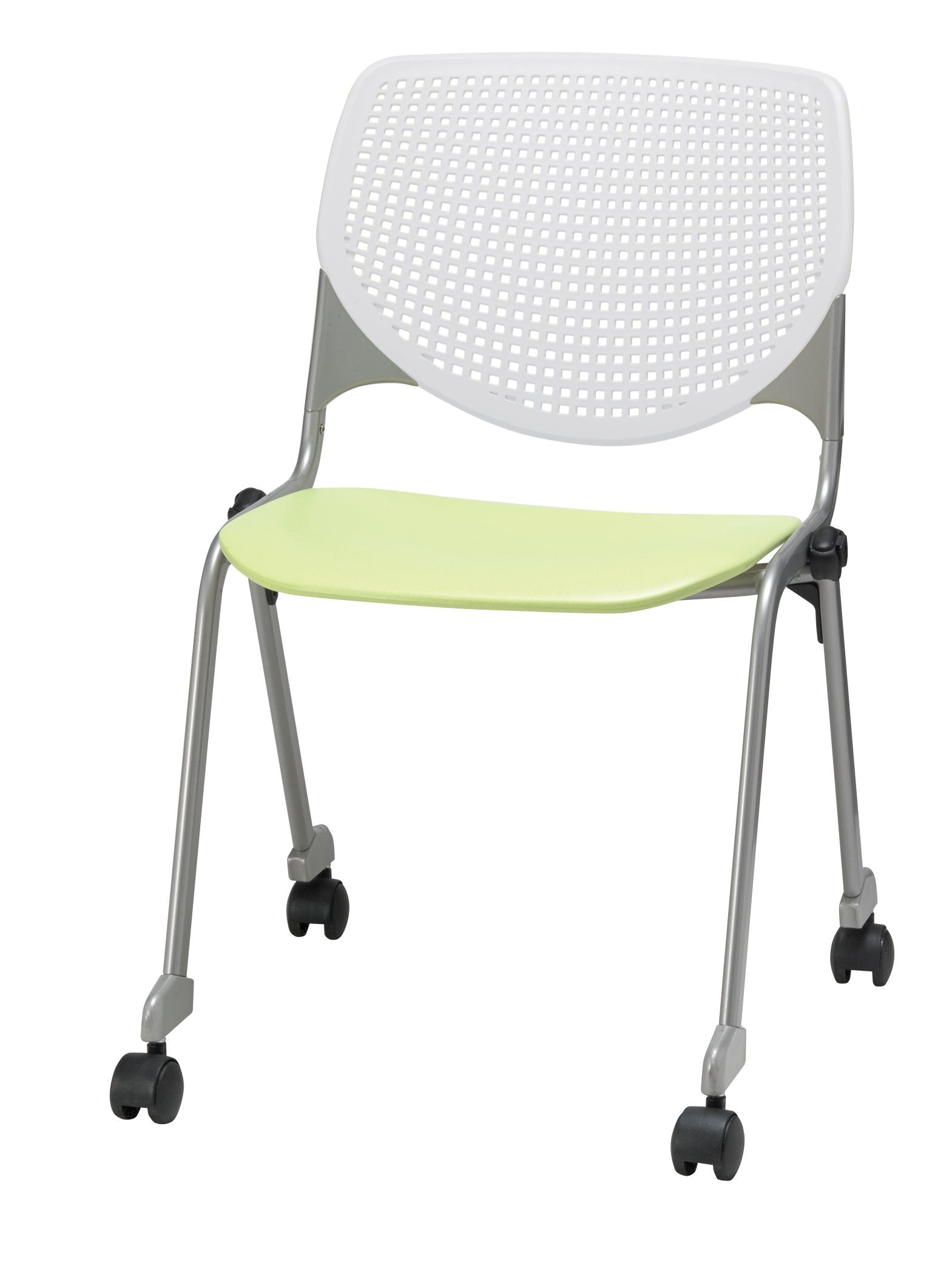 KFI Stacking Chair - Lime Green, White - 1 Each