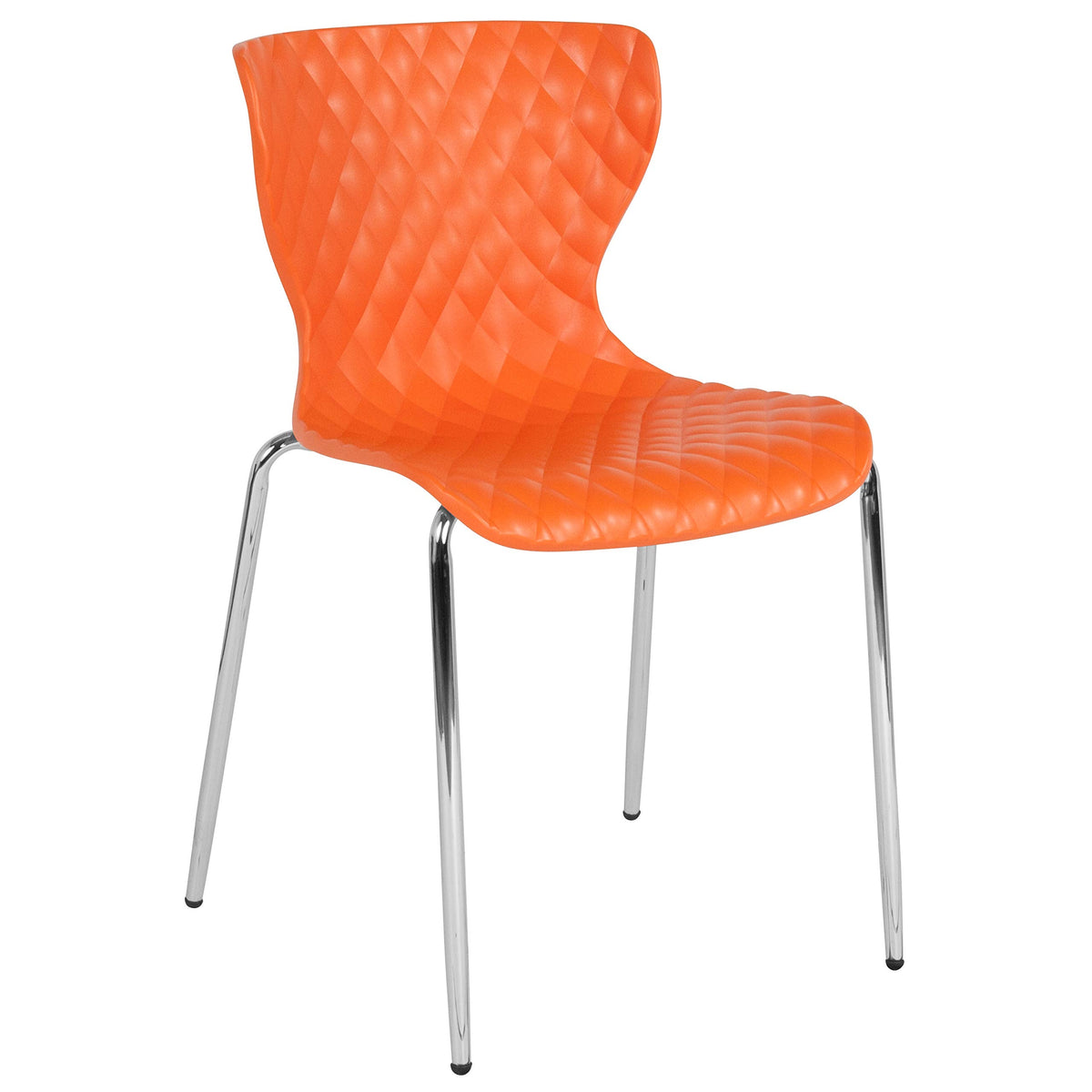 Flash Furniture Lowell Contemporary Design Orange Plastic Stack Chair