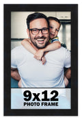 9x12 Frame Black Picture Frame - Complete Modern Photo Frame Includes UV Acrylic Shatter Guard Front, Acid Free Foam Backing Boa