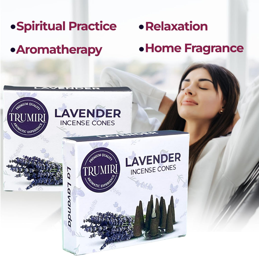 Lavender Incense Cones - Total 20 Cone Incense - Dual Pack Of 10 Insence Cones - Incense Cones Scented - Cone Incense Scents - I