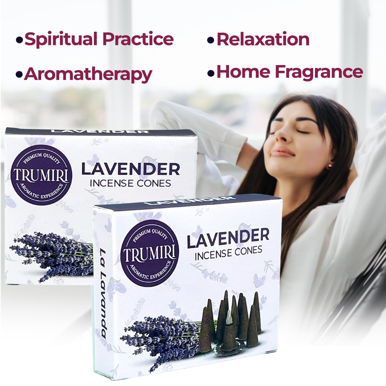 Lavender Incense Cones - Total 20 Cone Incense - Dual Pack Of 10 Insence Cones - Incense Cones Scented - Cone Incense Scents - I