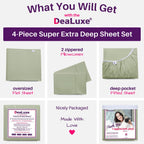 California King Sheet Sets - Deep Pocket California King Sheet Set - [4-Pieces] 21    Cal King Sheets Deep Pocket Fitted, Oversi