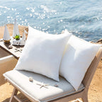 Phantoscope Premium Outdoor Pillow Inserts - Pack Of 2 Square Form Water Resistant Polyester Throw Pillows, Couch Sham Cushion Stuffer, 16 X 16 Inches