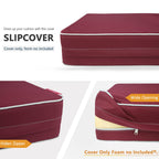 Porch Shield Patio Chair Seat Cushion Covers Set 4 Waterproof Fade Resistant Outdoor Cushion Slipcovers 22 X 20 X 4 Inch, Burgun