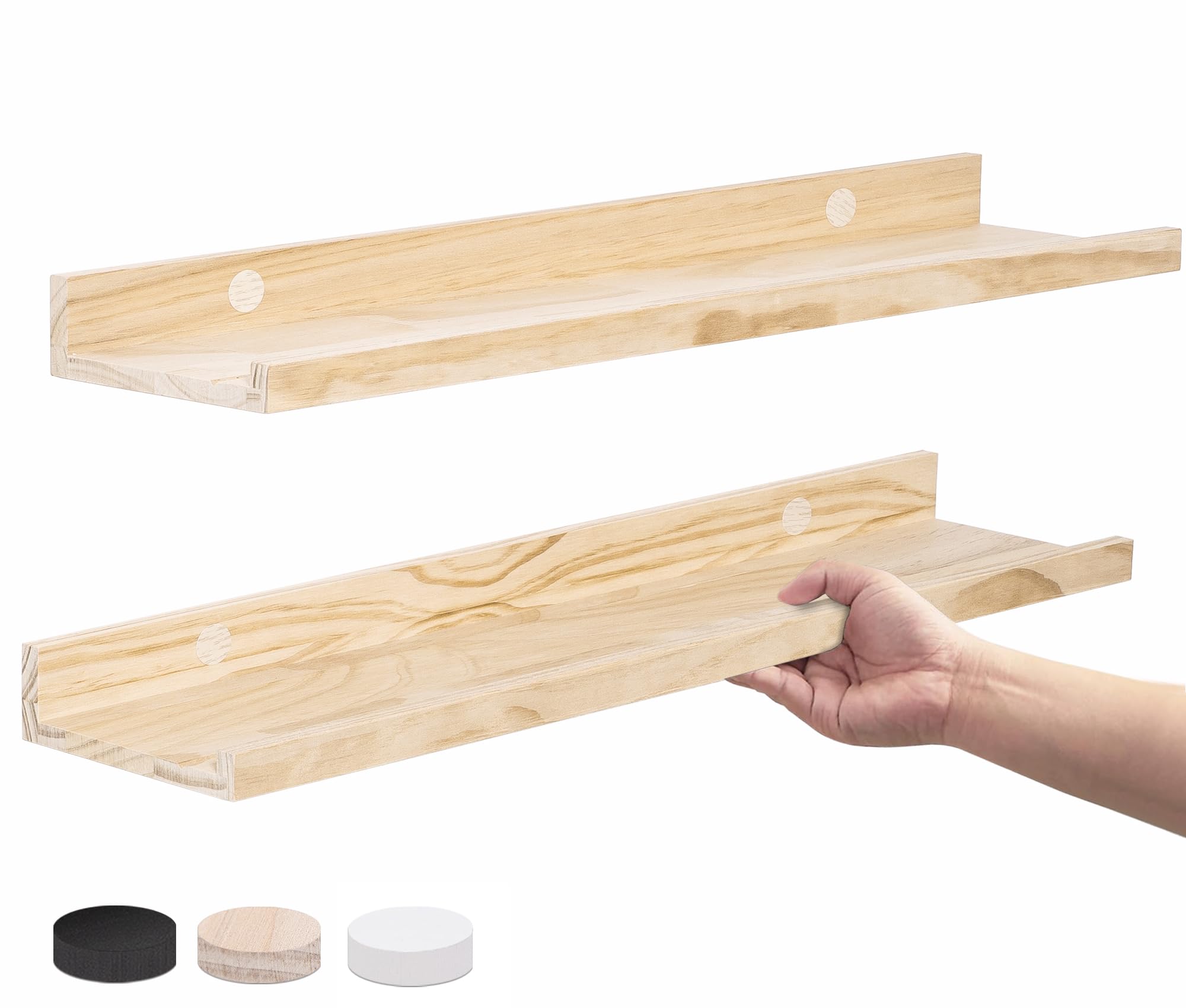 24 Inch Floating Shelves for Bedroom Decor, Floating Shelves Wall Shelf Wooden Floating Shelves for Wall Farmhouse Floating Shel