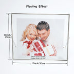 Ahago Silver Floating Frame (10''X12'',Horizontal), For Picture Sizes 8.5X11, 8X10, 7X9, Tabletop Shelf Photo Frame, Modern Mini