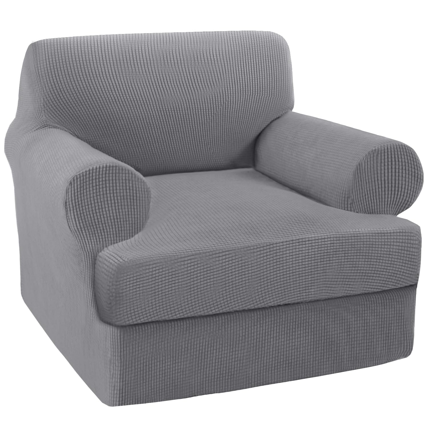 Turquoize T Cushion Chair Slipcover T Cushion Chair Covers For Living Room Stretch Sofa Couch Cover Soft Armchair Cover Washable Furniture Covers With Individual T Cushion Seat Covers (Chair, Dove)