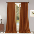 Stangh Burnt Orange Velvet Curtains Light Blocking Bedroom Panels 102 Inches Long, Thermal Insulated Window Treatment Soundproof
