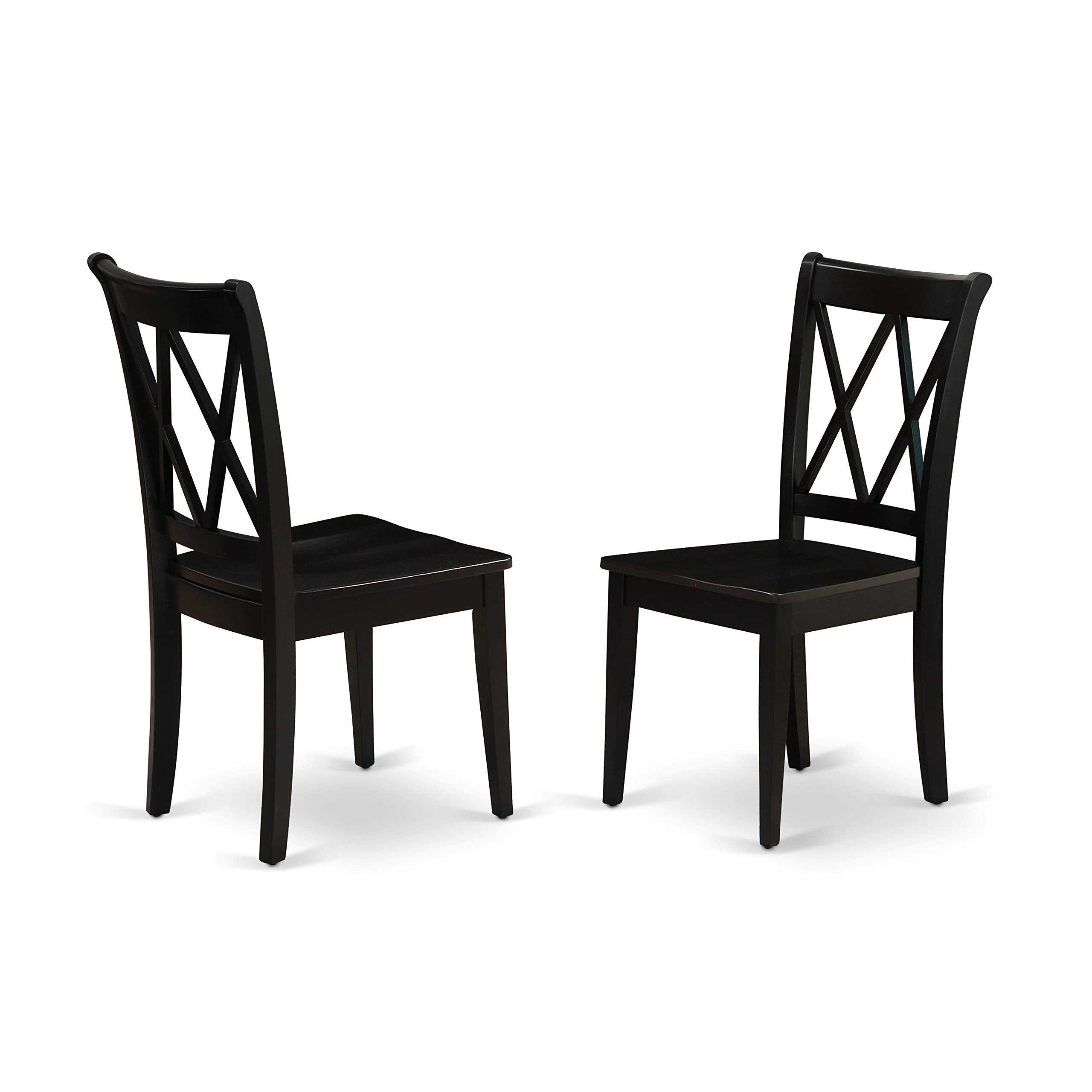 East West Furniture Escl3-Bch-W 3 Piece Kitchen Table & Chairs Set Contains A Round Dining Table With Pedestal And 2 Dining Room Chairs, 30X30 Inch, Black & Cherry