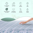 Feather & Stitch Softest 100% Cotton Sheets, 300 Thread Count Percale Weave Bedding, 16' Deep Pocket, Cooling Sheets, Breathable Bed Set, Hotel Premium Quality ((King, Blue Floral)