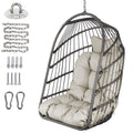 Chihee Egg Chair Foldable Wicker Rattan Hanging Chair Swing Chair Indoor Outdoor Patio Wicker Chair Hammock Chair With Stainless