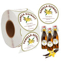 Smarsticker 2 Inch Vanilla Extract Labels Round Circle Gloss White Labels Homemade Vanilla Stickers For Handcrafted Vanilla Bott