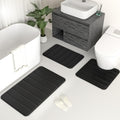 DTXDTech Bathroom Rugs Set 3 Piece Memory Foam Bathroom Mat Set Non-Slip Extra Absorbent Shaggy Soft Bath Mat Set,Machine Washab