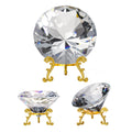Swthony 80Mm(3.15 Inch) Crystal Big Fake Diamond Paperweight Rainbow Maker, Background For Nail Pictures, With Gold Metal Base (