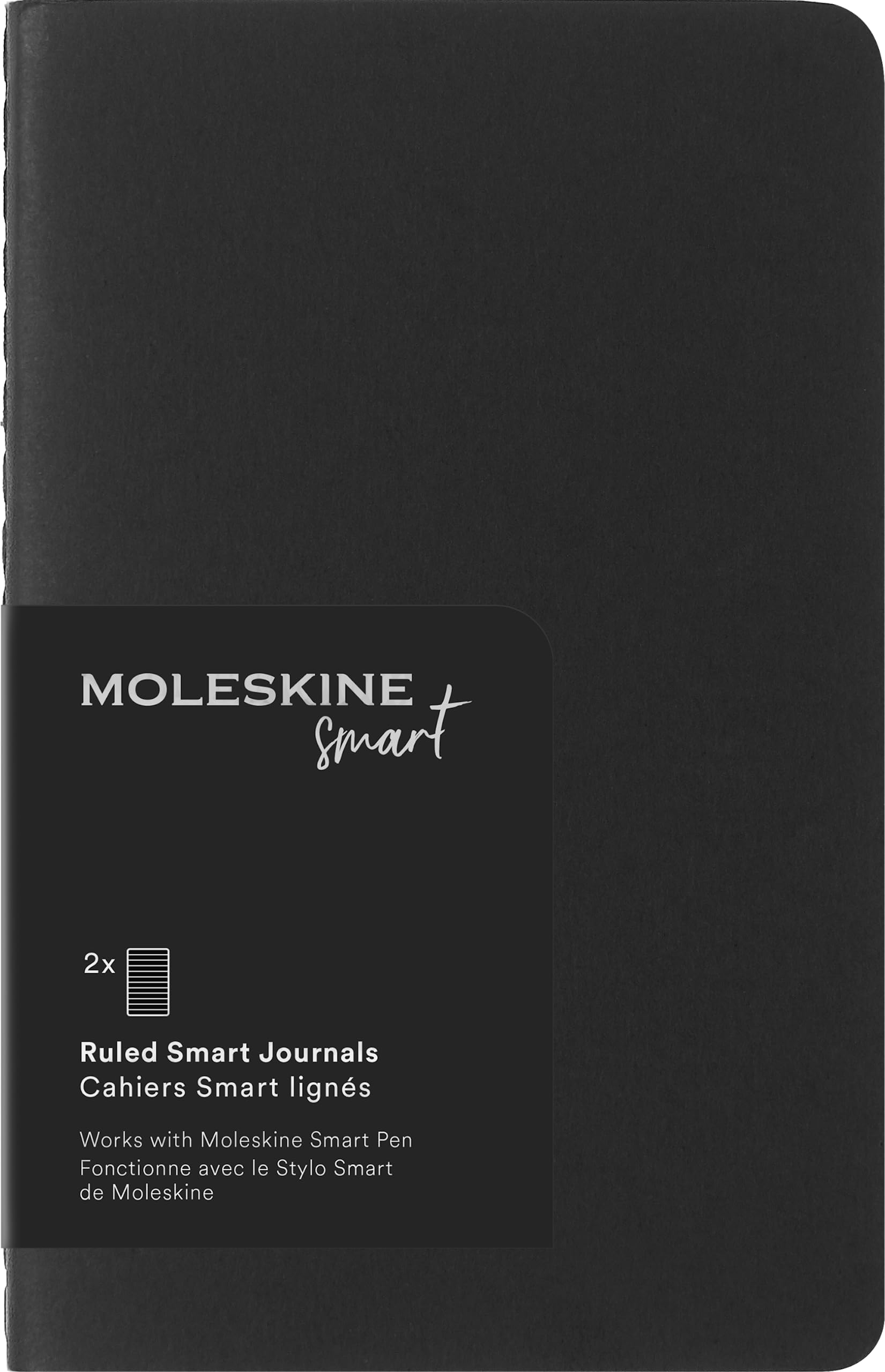 Moleskine Cahier Soft Cover Smart Notebook, Ruled/Lined, Pocket (3.5' X 5.5') Black, Compatible W Smart Pen, 56 Pages