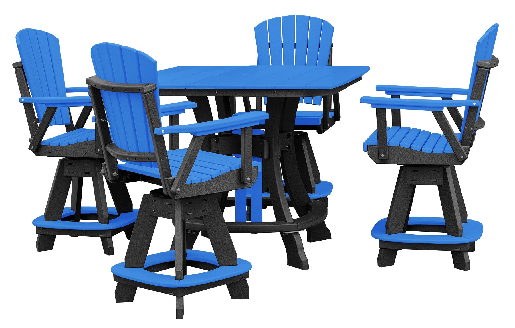 American Furniture Classics Five Piece Square Counter Height Dining Set, Blue/Black