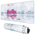 Desk Mat, Cherry Blossom Tree Oil Ink Painting Extended Gaming Mouse Pad Large, 35.4'X15.7' Big Mouse Pad With Non-Slip Base A