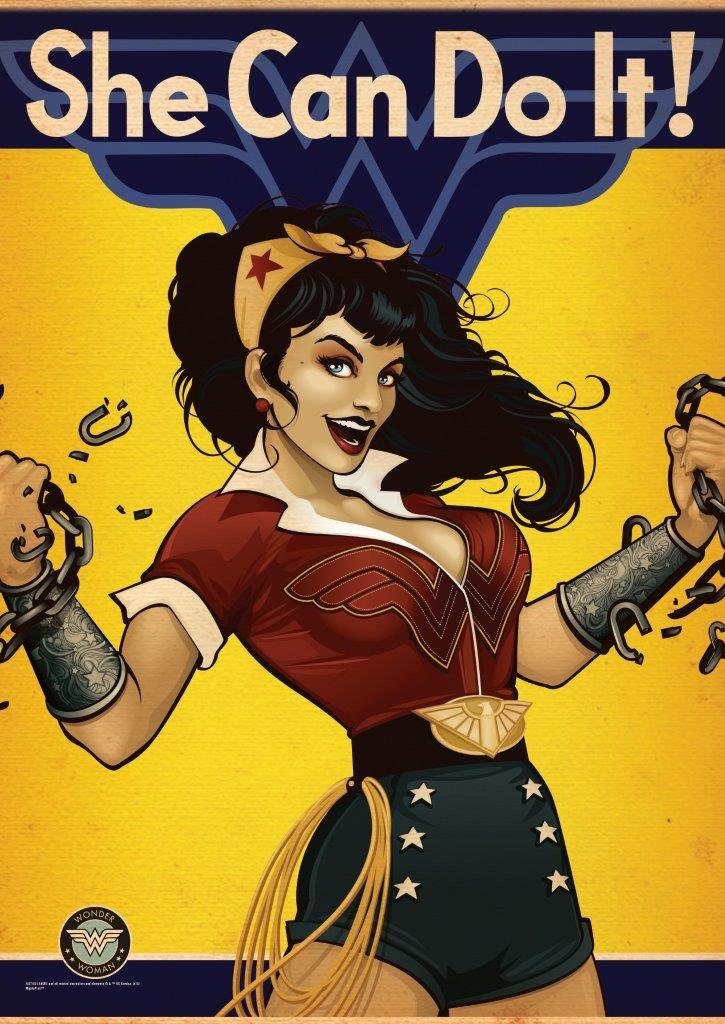 MIGHTYPRINT DC Comics - Bombshell Wonder Woman - Justice League - Durable 17    x 24 Wall Art - NOT Made of Paper - Officially L